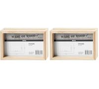 Creativ 100263 - Marco doble, tamaño 16 x 11 cm, profundidad 4 cm, madera de pino, tamaño interior 14,1 x9,1 cm (1 unidad) (Paquete de 2)