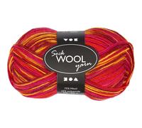 Creativ Ovillo de lana 100263 para calcetines, 200 m, color rojo/naranja, 50 g