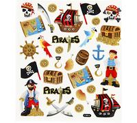 Creativ 28911 Fancy Glitter Pegatinas, hoja 15x16,5 cm, piratas, 1 hoja