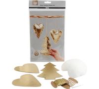Creativ Adornos navideños Kits de Bricolaje, Papel de Piel sintética, Cuero Poliéster, Dorado, Talla única