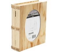 Creativ Caja para libros, tamaño 21,7 x 18 cm, grosor 5,6 cm, madera contrachapada, 1 pieza, tamaño del agujero 16 x 10,8 cm