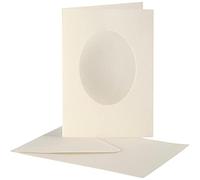 Creativ Company 23722 - Juego de 10 tarjetas con paspartú, color blanco