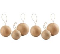 Creativ Company 510313 Ball Christmas Ornament Papel Beige 6pieza(s) Adorno navideño - Adornos navideños (Ball Christmas Ornament, Papel, Beige, 6 Pieza(s), Ampolla) (Paquete de 2)