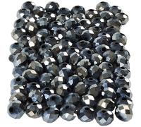 Perlas facetadas, medidas 5x6 mm, medida agujero 1 mm, negro metálico, 100ud