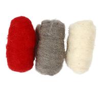 Creativ Company Harmony - Lote de 10 ovillos de lana cardada, color rojo y blanco