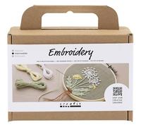 Creativ Company Mini Knitting Kit - Dandelion in Embroidery Frame - Create Beautiful Wall Decorations