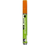 Creativ Company Rotulador Porcelana y Cristal, 2-4 mm línea, Naranja, Purpurina - semiopaco, 1ud