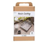 Creativ Company Starter Set Resin Casting - Square Tray with Terrazzo in Black & White - for Creating Beautiful Decorations