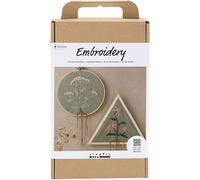 Creativ Kit de manualidades Bordado, verde empolvado, Marcos de bordado, 1 paquete