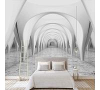 Creativa Blanca Geométrica Arquitectura Extensión Espacial 3D Papel Pintado Pared Fácil Instalación Oficina Sala Estar Sofá Dormitorio TV Fondos Decoración-400cm×280cm