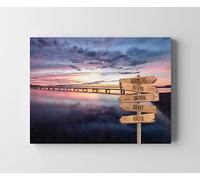 CREATIVA DIGITAL IMPRESION Y DISEÑO Cuadro Personalizado Multinombre | 5 Nombres | 70 x 50 cm | 100% a tu Gusto | Lona y Madera | Ideal para Sorprender a tu Familia | Excelente para Decorar el Salón