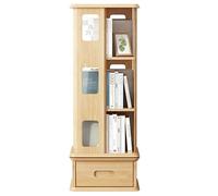 Creativa estantería de pie Sencilla estantería giratoria con cajones Amplio Espacio de Almacenamiento Seguridad y Durabilidad Adecuada para una Amplia Gama de Aplicaciones(Wood Colour,109 * 43cm)