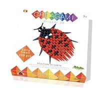 CreativaMente Creagami 3178751 Origami 3D Escultura de Papel Mariquita, Kit de Manualidades para Adultos y Niños a Partir de 7 Años, Piezas Multicolor, 113 Pieces