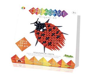 CreativaMente Creagami 3178751 Origami 3D Escultura de Papel Mariquita, Kit de Manualidades para Adultos y Niños a Partir de 7 Años, Piezas Multicolor, 113 Pieces