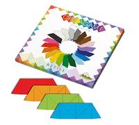 CreativaMente - Tarjetas precortadas y con guías de Plegado para Hacer Origami 3D, Color Rojo Escarlata, Amarillo Dorado, Verde Prado, Azul Real, 875