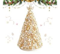 Creative 3D Holiday Beading Project - Mini Christmas Tree Craft Kit Bead | Mini Christmas Tree Bead Kit for Adults Beginner Kitchen Coat Shelf Desk