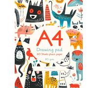 Creative A4 plain drawing pad for children: A4 Plain Paper Drawing Pad - 60 Sheet Sketch Book - 60 Plain White Paper Sheets - 80 GSM Paper - Arts and ... for Kids Activities - Art Supplies for Kids