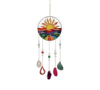 Creative Acrylic Wind Chime Hanging Home Decoration Sun Catcher Crystal Agate Pendant Wall Decor For Indoor Room Outdoor Garden