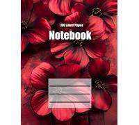 Creative Africa Space's Red Floral Cover Notebook, 100 Lined Pages, 8.5' x 11': For study, work, journaling, note taking, and whatever else you need to write.
