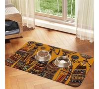 Creative African Culture - Tapetes de comida para perros para pisos, 12 x 18 pulgadas, antideslizante, súper absorbente, tapete de comida para mascotas, tapete para lavavajillas para comida y agua