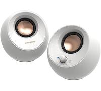 CREATIVE Altavoces Minimalistas Pebble V3 2.0 USB-C con Audio USB, Mejora con Clear Dialog, Bluetooth 5.0, 8 W de RMS con 16 W de Pico máximo de Potencia, conversor Incluido (Blanco)