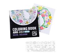 Creative Art - Libro para colorear de 24 hojas, bloc de dibujo preestampado para acuarela y lápices de colores, marcador de pintura acrílica, seguro para niños