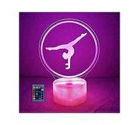 Creative Artistic Gymnastics 3D Night Light USB Powered Touch Switch Remote Control LED Decor Optical Illusion 3D Lamp 7/16 Colors Changing Brithday C