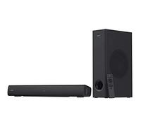Creative Barra de Sonido Stage V2 2.1 con subwoofer, diálogo Claro y Envolvente por Sound Blaster, Bluetooth 5.0, TV ARC, óptico y Audio USB, Montaje en Pared, Graves y Agudos Ajustables, para TV