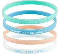 Creative Brands Christian Gifts - Juego de 4 pulseras de silicona Faithworks Threads of Faithworks, talla única, God Is Faithful