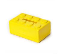 Creative Building Block - Caja de pañuelos para baño y escritorio, solución de almacenamiento para pañuelos (amarillo)