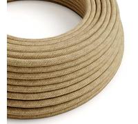 Creative-Cables Cable eléctrico original de exterior (5 m, yute SN06) - Revestido en tejido resistente a los rayos UV - Redondo, yute - Compatible con sistema MODULAIR IP65