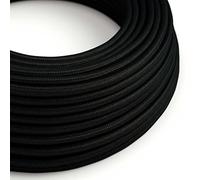 Cable Eléctrico Redondo Recubierto en Tejido Efecto Seda Color Sólido, Negro RM04-10 Metros, 2x0.75