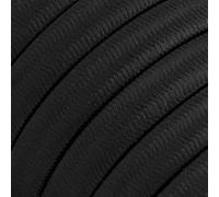 Creative-Cables Cable plano original de catenaria (1 m, negro CM04) - Revestido en tejido efecto seda resistente a los rayos UV - Compatible con sistemas Lumet IP44 y Filé Indoor - Made in Italy