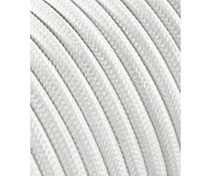 Creative-Cables - Cable Textil Flexible Eléctrico Redondo para iluminación TO53 - Blanco - 10 Metri, 2 Cavi