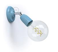 creative cables Color 90°, lámpara de Pared o Techo de Porcelana orientable - Sin Bombilla, Azul Claro