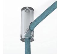creative cables Descentralizador, Gancho de Techo para Cable eléctrico Textil con Tope - Transparente