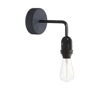 creative cables Fermaluce para Pantalla EIVA con prolongación en L, rosetón y portalámparas Impermeable IP65 - con Bombilla, Negro