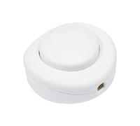 Creative-Cables Interruptor de pie de un Polo, Color Blanco.