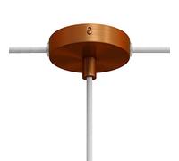 creative cables Kit de rosetón cilíndrico de metal con 1 agujero central y 2 agujeros laterales, cilíndrico, cobre satinado