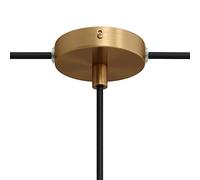 creative cables Kit de rosetón cilíndrico de metal con 1 agujero central y 2 agujeros laterales, color bronce satinado