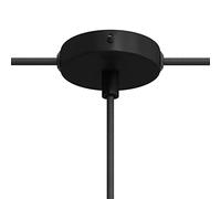 creative cables Kit de rosetón cilíndrico de metal con 1 agujero central y 2 agujeros laterales, color negro