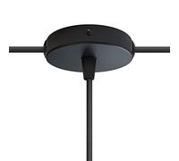 creative cables Kit Mini Rosetón cilíndrico de Metal con 1 Agujero Central y 2 Agujeros Laterales - cónico, Negro