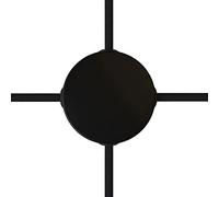 creative cables Kit Mini rosetón cilíndrico de Metal con 4 Agujeros Laterales (Caja de Conexiones) - Negro Mate