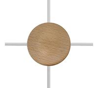Kit Mini rosetón cilíndrico en Madera con 4 Agujeros Laterales (Caja de Conexiones) - Neutro