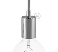 creative cables Kit portalámparas cilíndrico de Metal E27 - Cilíndrico, Cromo