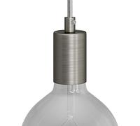 creative cables Kit portalámparas cilíndrico de Metal E27 - Cilíndrico, Titanio Satinado