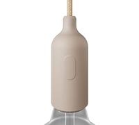 creative cables Kit portalámparas E27 de Silicona con Interruptor y Cable Oculto. - Marrón Tierra