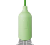 creative cables Kit portalámparas E27 de Silicona con Interruptor y Cable Oculto. - Verde Prado