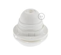 creative cables - Kit portalámparas E27 de termoplástico con doble anillo para pantalla - Blanco