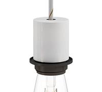 creative cables Kit portalámparas E27 en Metal Semi-roscado con Abrazadera de Cable Oculta - Blanco Mate